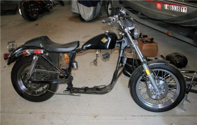Picture of my GMC 4x4 and Harley for your sled
