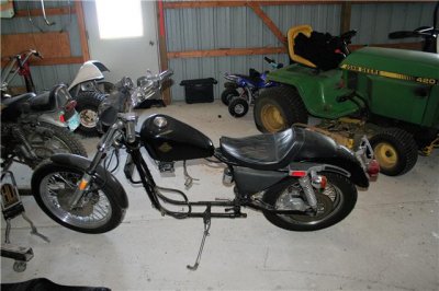 Picture of my GMC 4x4 and Harley for your sled